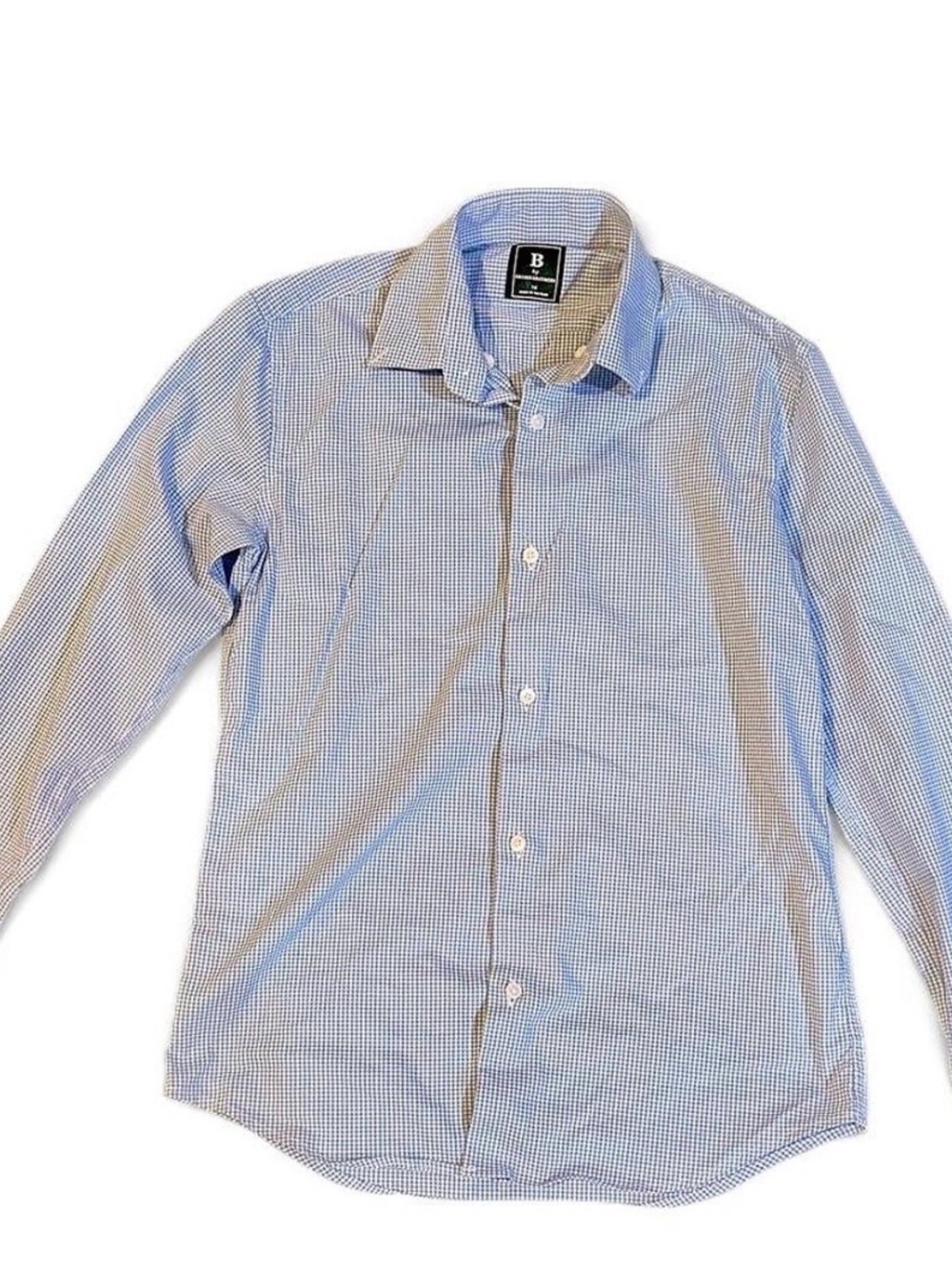 B by Brooks Brothers Kids Blue & White Gingham Button-Down Shirt